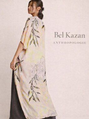 Bel Kazan Anthropologie Marielle Maxi Kimono Duster Boho Artisan Resort | OS